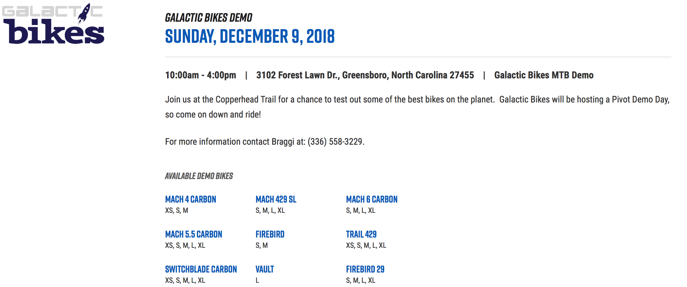 GalacticBikesDemo2018info